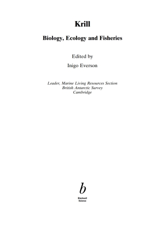 Cover image: Krill 1st edition 9780632055654