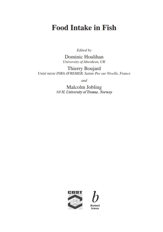 Cover image: Food Intake in Fish 1st edition 9780632055760