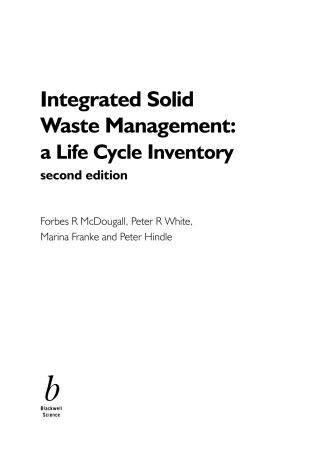 Cover image: Integrated Solid Waste Management: A Life Cycle Inventory 1st edition 9780632058891