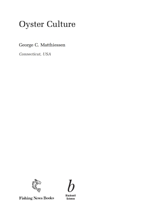 Cover image: Oyster Culture 1st edition 9780852382790