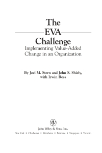 Cover image: The EVA Challenge: Implementing Value-Added Change in an Organization 1st edition 9780471405559