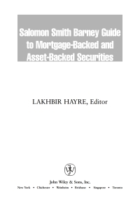 Imagen de portada: Salomon Smith Barney Guide to Mortgage-Backed and Asset-Backed Securities 1st edition 9780471385875