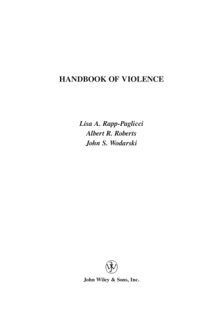 Cover image: Handbook of Violence 1st edition 9780471414674
