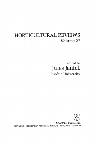 Cover image: Horticultural Reviews 1st edition 9780471387909
