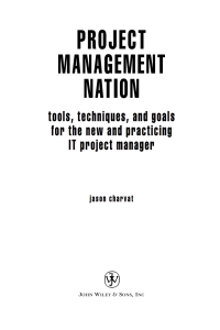 صورة الغلاف: Project Management Nation 1st edition 9780471139263