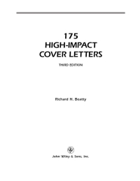 Cover image: 175 High-Impact Cover Letters 3rd edition 9780471210849