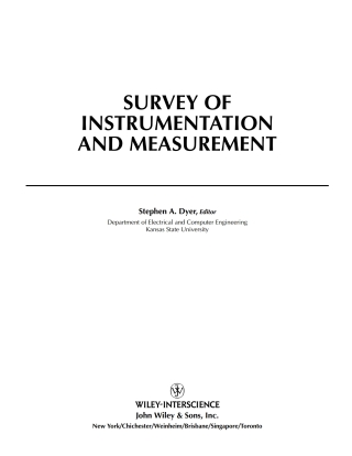 Immagine di copertina: Wiley Survey of Instrumentation and Measurement 1st edition 9780471394846