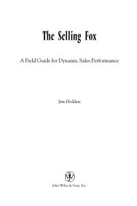 Cover image: The Selling Fox 1st edition 9780471061809