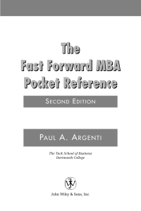 Cover image: The Fast Forward MBA Pocket Reference 2nd edition 9780471222828