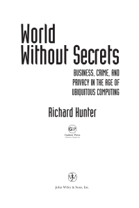 Cover image: World Without Secrets 1st edition 9780471218166