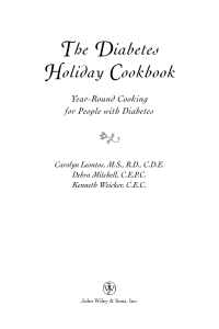 Imagen de portada: The Diabetes Holiday Cookbook: Year-Round Cooking for People with Diabetes 1st edition 9780471028055