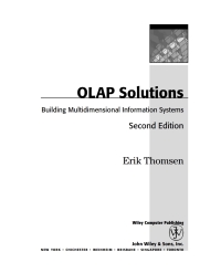 Cover image: OLAP Solutions 2nd edition 9780471400301