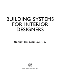 Imagen de portada: Building Systems for Interior Designers 1st edition 9780471417330