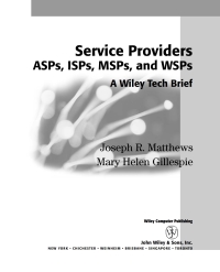 Cover image: Service Providers 1st edition 9780471418184