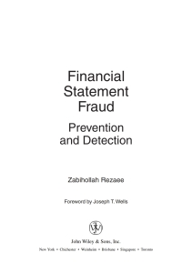 صورة الغلاف: Financial Statement Fraud 1st edition 9780471092162