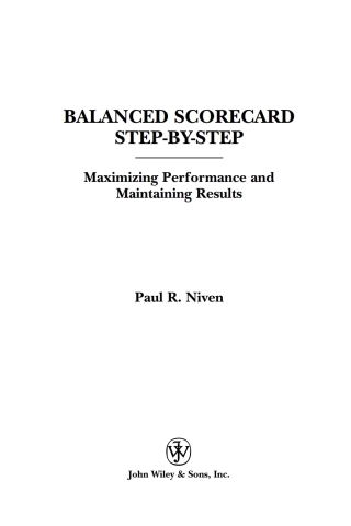 Cover image: Balanced Scorecard Step-by-Step 1st edition 9780471078722