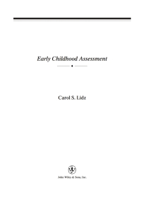 Imagen de portada: Early Childhood Assessment 1st edition 9780471419846