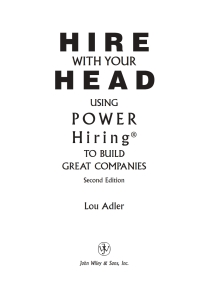 Imagen de portada: Hire With Your Head 2nd edition 9780471223290