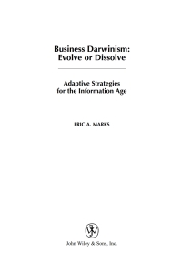 Cover image: Business Darwinism: Evolve or Dissolve 1st edition 9780471434412