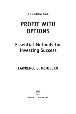 Imagen de portada: Profit With Options 1st edition 9780471225317