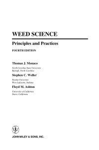 Cover image: Weed Science: Principles and Practices, 4th Edition 4th edition 9780471370512