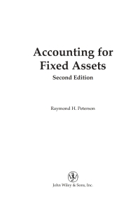 Cover image: Accounting for Fixed Assets 2nd edition 9780471092100