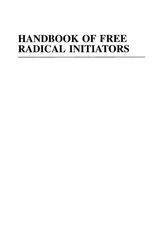 صورة الغلاف: Handbook of Free Radical Initiators 1st edition 9780471207535