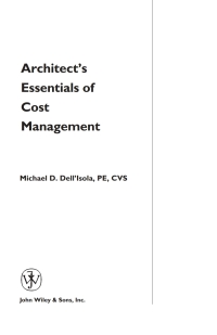 Cover image: Architect's Essentials of Cost Management 1st edition 9780471443599