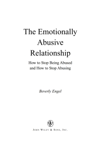 Cover image: The Emotionally Abusive Relationship 1st edition 9780471212973