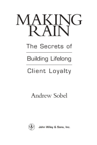Imagen de portada: Making Rain 1st edition 9780471264590