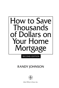 Cover image: How to Save Thousands of Dollars on Your Home Mortgage 2nd edition 9780471223276