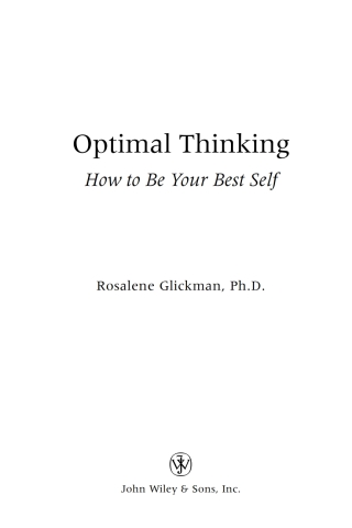 Cover image: Optimal Thinking 1st edition 9780471414643