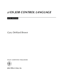 Cover image: zOS JCL (Job Control Language) 5th edition 9780471236351