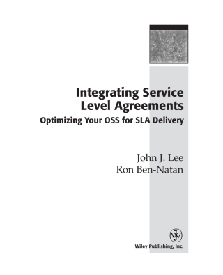 Cover image: Integrating Service Level Agreements: Optimizing Your OSS for SLA Delivery 1st edition 9780471210122