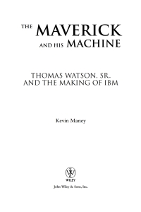 صورة الغلاف: The Maverick and His Machine 1st edition 9780471414636