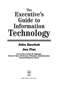 صورة الغلاف: The Executive's Guide to Information Technology 1st edition 9780471266099