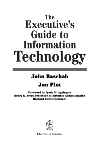 Cover image: The Executive's Guide to Information Technology 1st edition 9780471266099