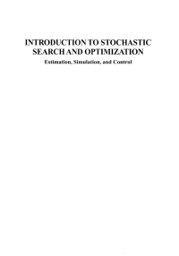 Cover image: Introduction to Stochastic Search and Optimization 1st edition 9780471330523