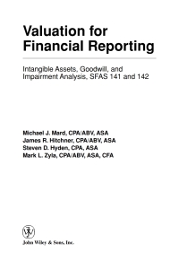 Imagen de portada: Valuation for Financial Reporting 1st edition 9780471237532