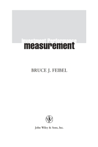 Cover image: Investment Performance Measurement 1st edition 9780471268499