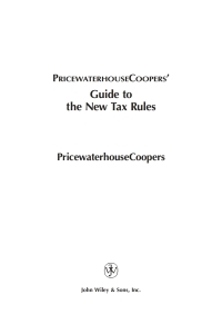 Cover image: PricewaterhouseCoopers' Guide to the New Tax Rules 1st edition 9780471249740