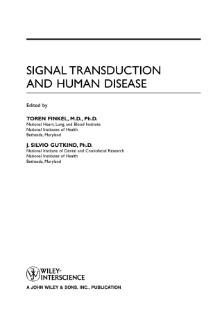 Imagen de portada: Signal Transduction and Human Disease 1st edition 9780471020110