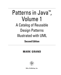 Imagen de portada: Patterns in Java, Volume 1: A Catalog of Reusable Design Patterns Illustrated with UML, 2nd Edition 2nd edition 9780471227298