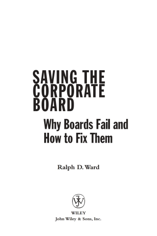 Imagen de portada: Saving the Corporate Board 1st edition 9781119090915