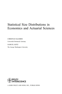 صورة الغلاف: Statistical Size Distributions in Economics and Actuarial Sciences 1st edition 9780471150640