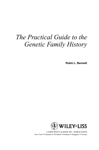 صورة الغلاف: The Practical Guide to the Genetic Family History 1st edition 9780471251545