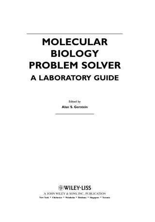 Immagine di copertina: Molecular Biology Problem Solver 1st edition 9780471379720