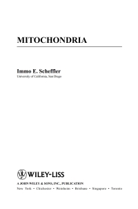 Cover image: Mitochondria 1st edition 9780471194224