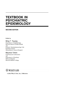 Cover image: Textbook in Psychiatric Epidemiology 2nd edition 9780471409748