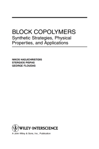 Imagen de portada: Block Copolymers: Synthetic Strategies, Physical Properties, and Applications 1st edition 9780471394365